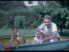 Tom, Barbara & Dad in wading pool (approx. date)
