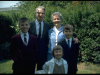Bill, Dad, Mom, Barbara & Tom in back yard [JUN-1965]